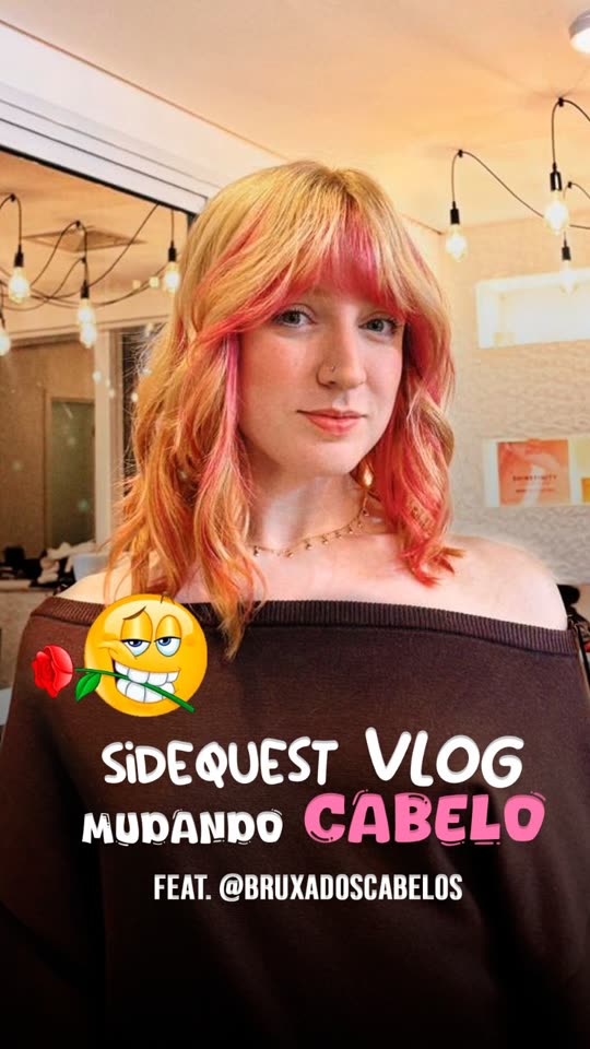 Capa do Side Quest Vlog mudando o cabelo, feat Bruxa dos Cabelos